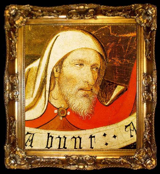 framed  Jaime Huguet Head of a Prophet (Fragment of a Lost Altarpiece), ta009-2